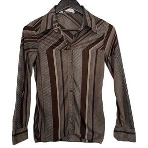 Vintage 70s Wayne Rogers Stripe Blouse L
